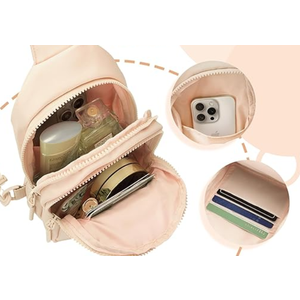 Viverte Small Initial Sling Bag for Girls & Women - Cute Crossbody Fanny Pack Gift (Coral Pink)