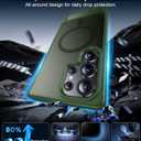 Temdan Magnetic for Samsung Galaxy S25 Ultra Case, [Innovate Stand][Military Grade Drop Protection][Non Slip][Translucent Matte] Shockproof Phone Case for Galaxy S25 Ultra 6.9" 2025 -DarkGreen