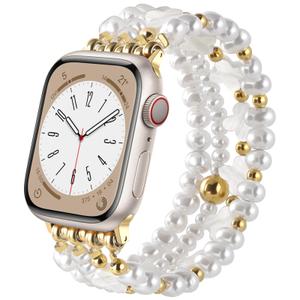 2 x KOREDA Beaded Bracelets Compatible for Apple Watch Band 38mm 40mm 41mm 42mm 44mm 45mm 46mm Women, Fashion Handmade Dressy iPhone Watch Bands Stretchy Strap for iWatch Series 11 10 9 8 7 6 5 4 3 2 1 SE