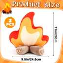 2 Pack Campfire Plush Toys Fake Fire Firewood Plush Pillow for Camping S'More Birthday Party Scene Setting Room Decoration and Woodland Forest Nursery Classroom Decor