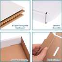 Small Shipping Boxes 4x4x1, Set of 50, White Corrugated Cardboard Box (YD441-50W)