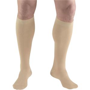 Truform Short Length Surgical Stockings, 18 mmHg Compression for Men and Women, Knee High Length, Closed Toe, Beige, Large (short length)