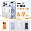 Magnetic for iPhone 17 Pro Max Case with Glitter Integrated Lens Protection, [Glossy Bumper & Shiny Magnetic Ring] [Compatible with Magsafe] Cute Women Girly Phone Case for iPhone 17 Pro Max Silver