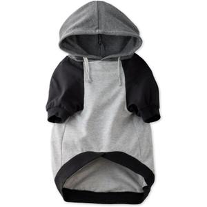 100% Organic Cotton Rocky - The Comfy Dog Hoodie Pet Coat for Small, Medium and Large Dogs, Heather Gray Color Block, Small