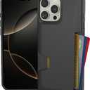 Smartish iPhone 16 Pro Max Wallet Case - Wallet Slayer Vol. 1 [Slim + Protective] Credit Card Holder - Drop Tested Hidden Credit Card Slot Cover for Apple iPhone 16 Pro Max - Black Tie Affair