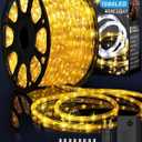 Coroor 100ft 1080 LED Rope Lights Christmas Outdoor Waterproof, Flexible Connectable Tube Lights with 8 Modes, String Lights Decorative Lighting for Garden Patio Tree Bedroom Xmas Decor(Warm White)