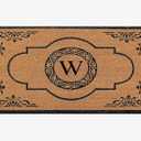 A1HC Natural Coir Monogrammed Door Mat For Front Door, 30x48, Anti-Shed Treated Durable Doormat for door Entrance, Heavy Duty, Thin Profile, Easy to Clean, Long Lasting, Front Door Entry Doormat (2'6" x 4' (Rectangular))