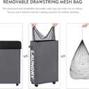 per with HandleSlim Laundry Basket on Wheels, Foldable Narrow Corner Clothes Storage BinsTall Laundry Bin for Laundry Room, Dorm and Bedroom(Dark Grey)