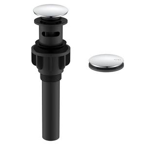 KENES Chrome Bathroom Pop Up Sink Drain with Overflow, Lavatory Bathroom Vanity Sink Drain Stopper, Sink Drain Assembly with Overflow Anti Clog Pop Up Drain