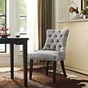 Modway Regent Button Tufted Upholstered Fabric Dining Chair in Light Gray, 25"D x 22"W x 36"H