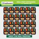 Freshware Meal Prep Containers [150 Pack] 3 Compartment with Lids, Food Storage Containers, Bento Box, BPA Free, Stackable, Microwave/Dishwasher/Freezer Safe (24 oz)