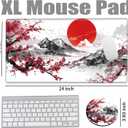 Cherry Blossom Mouse Pad Gaming Desk Mat XL Mousepad 24x12 Desk Pad Sakura Computer Mat Large Mouse Pads for Wireless Mouse Office Laptop Accessories Gift