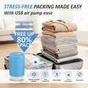 Cozy Essential Travel Vacuum Storage Bags with Rechargeable Cordless USB Pump, Space Saver Bags for Luggage, Suitcase, Carry-On, for Clothes, Blankets, Bedding & Seasonal Storage,10 Combo