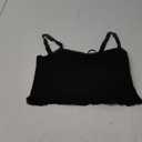 Women Y2k Lace Trim Tank Crop Tops Knit Spaghetti Strap Sleeveless Cami Shirt Sexy Summer Going Out Top M