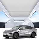 2025 Upgrade Tesla Model Y New (Juniper) Sunshade Roof [No Gaps, No-Sagging] Tesla Y Accessories Heat Insulation Foldable Glass Sunroof Cover for Model Y Juniper 2025-2026, 2PCS-Gray