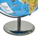 Replogle 8"/20cm Interactive Illuminated Political Globe with Chrome Base, Riser and Semi-Meridian. Standing 12 inches tall, This Colorful Easy to Read Globe Illuminates Brightly. The Perfect Interactive STEM Educational With Over a Thousand Pieces of Information. Ideal Night Light for Bedroom, Office or Home Decor. (Blue Kids)