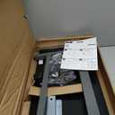 Vaunn Medical Pneumatic Adjustable Overbed Bedside Table with Wheels (Hospital and Home Use) (Black)