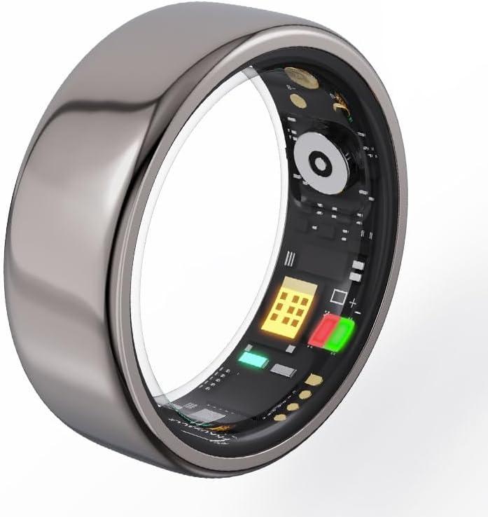 Smart Ring Health Tracker,Sleep Heart Rate Health Monitor, Wearable Fitness Tracker, Health Rings for Women & Men 7-Day Ultra Long Standby Time, IPX8 Water-Resistance (Silvery 13)