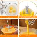 2 x Qukaka Hand mixer egg beater,stainless steel semi automatic whisk,egg spinner,wisking tool,whipped cream dispenser,easy whisks for cooking,Beating&Stirring(12in)
