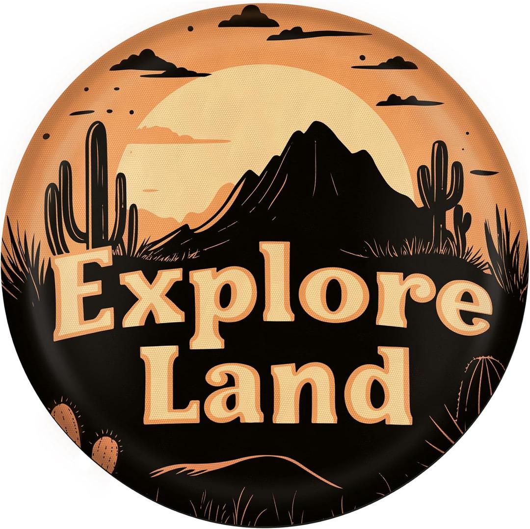 Explore Land 30-33 inch Spare Tire Cover Fit Trailer, RV, SUV, Truck, Tough Tire Wheel Soft Cover, Landscape
