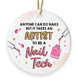 Nail Tech Christmas Ornament 2025 - Nails Technician Artist Ornament for Christmas Tree, Nail Tech Gifts for Women Artist Beauty, Gifts for Manicurist Female, for Women as Nails Salon Decor