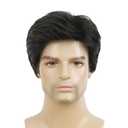 Men Wig Short Black Wigs for Men Side Part Layered Straight Fluffy Hair for Male Daily Cosplay Use