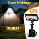 Clip On Solar Lights Outdoor with Motion Sensor, 360Rotatable & Vertically Adjustable Solar Fence Lights with 92 LEDs (600 LM, 6000 K),IP65 waterproof Security light for deck, Gutter, Camping(2 Pack)