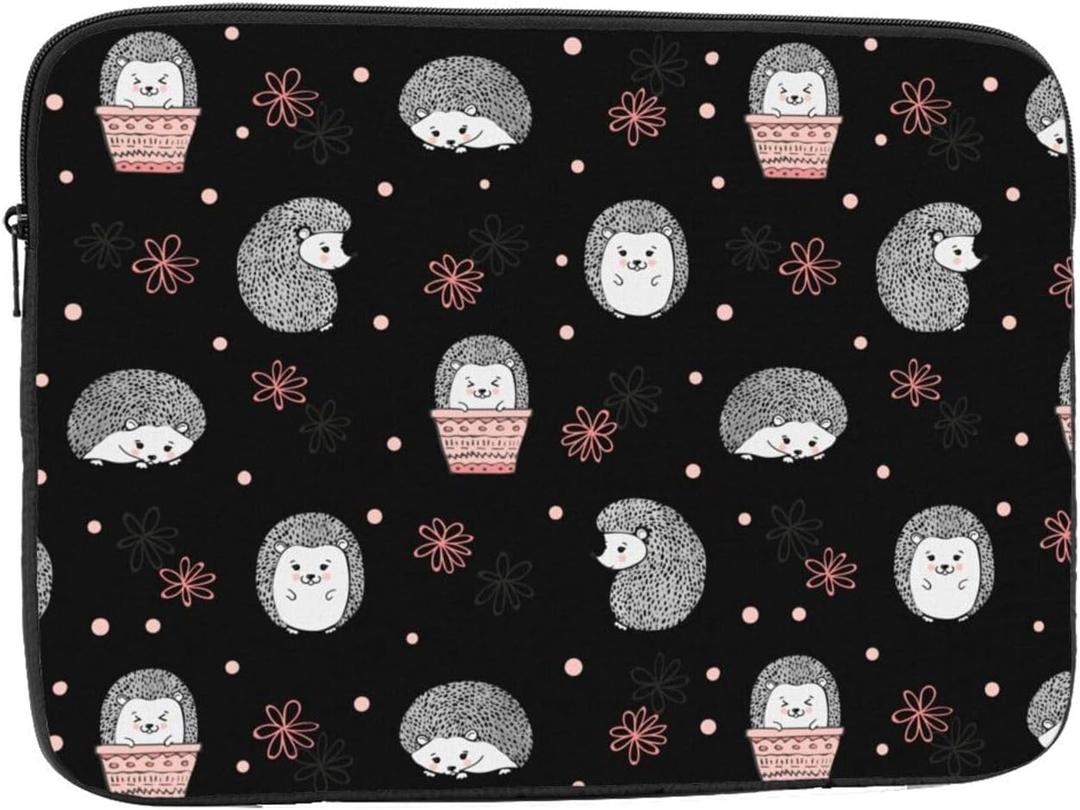 Cute Watercolor Hedgehogs Kawaii 13 inch Portable Laptop Sleeve Compatible with MacBook Air Notebook Computer Case for Men Women College School Students