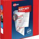 Avery Heavy-Duty View 3 Ring Binder, 3 Inch One Touch EZD Rings, 3.5 Inch Spine, 1 Red Binder (79325)