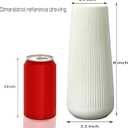 White Ceramic Vase 8" H - Small Flower Vase for Pampas Grass, Office Desk Decor, Minimalist Home Decor for Bedroom, Kitchen Shelf, Restaurant Table Centerpiece