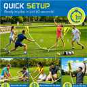 Complete Portable Badminton Set - Quick & Easy Setup - 4 Rackets 2 Birdies Shuttlecock, 1 Net & Badmington Pole Frame for Backyard Park & Beach Games, Indoor Outdoor Sports Equipment for Family Fun