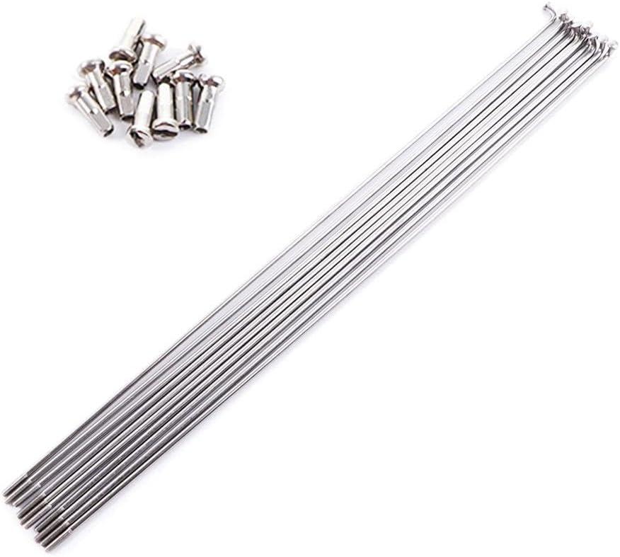 Vctitil 10 Pcs 245mm-305mm 14G Bicycle Spokes Stainless Steel Spokes and Nipples Bike Spokes for Mountain Bike Road Bike Electric Bike 700C Wheels