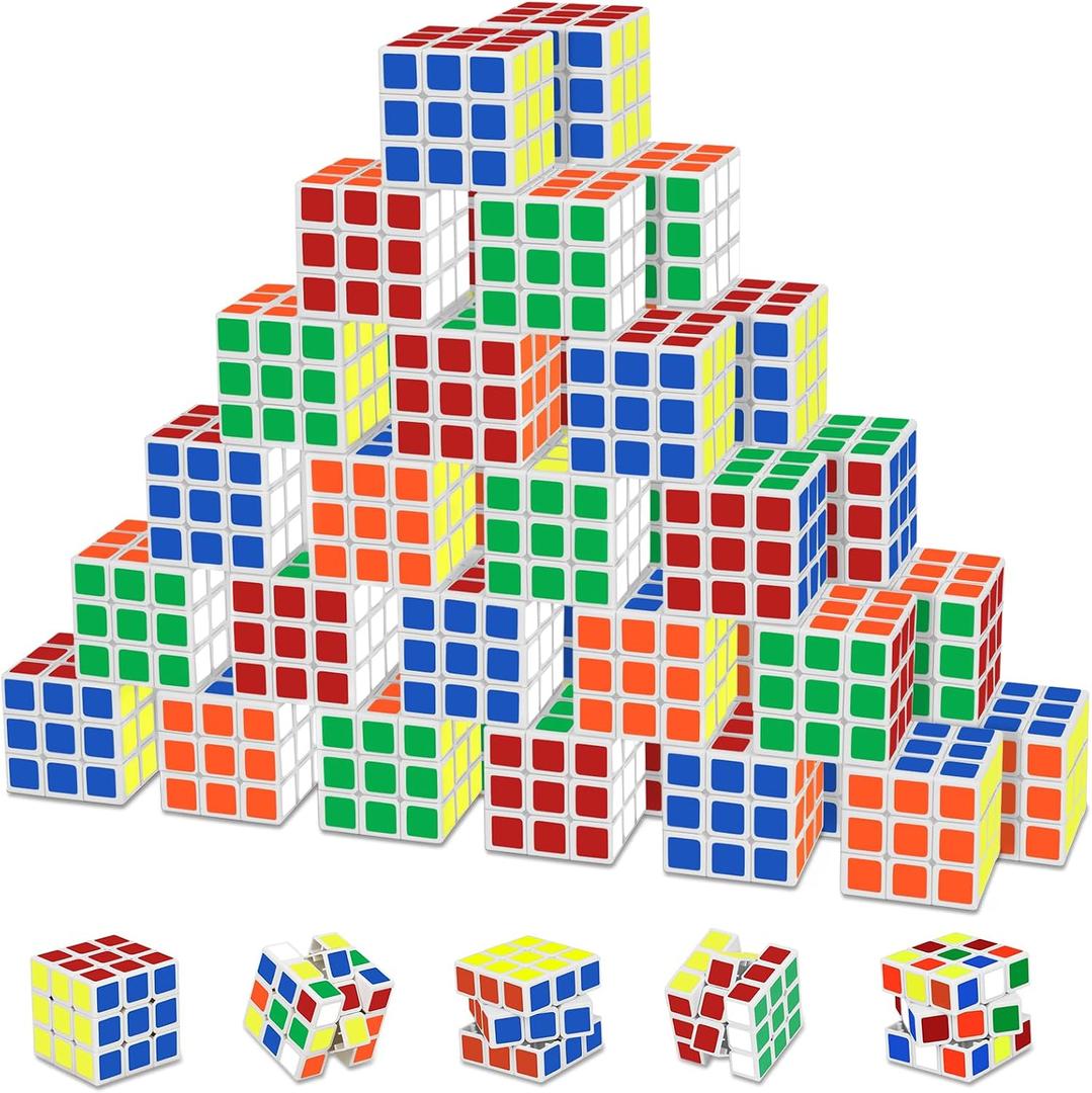 Mini Cube Party Favors for Kids: 48 Pack Magic Cube Party Puzzle Game Toys | Classroom Rewards & School Prize for Students - Stress Relief Toys Goody Bag Filler Birthday Easter Gifts