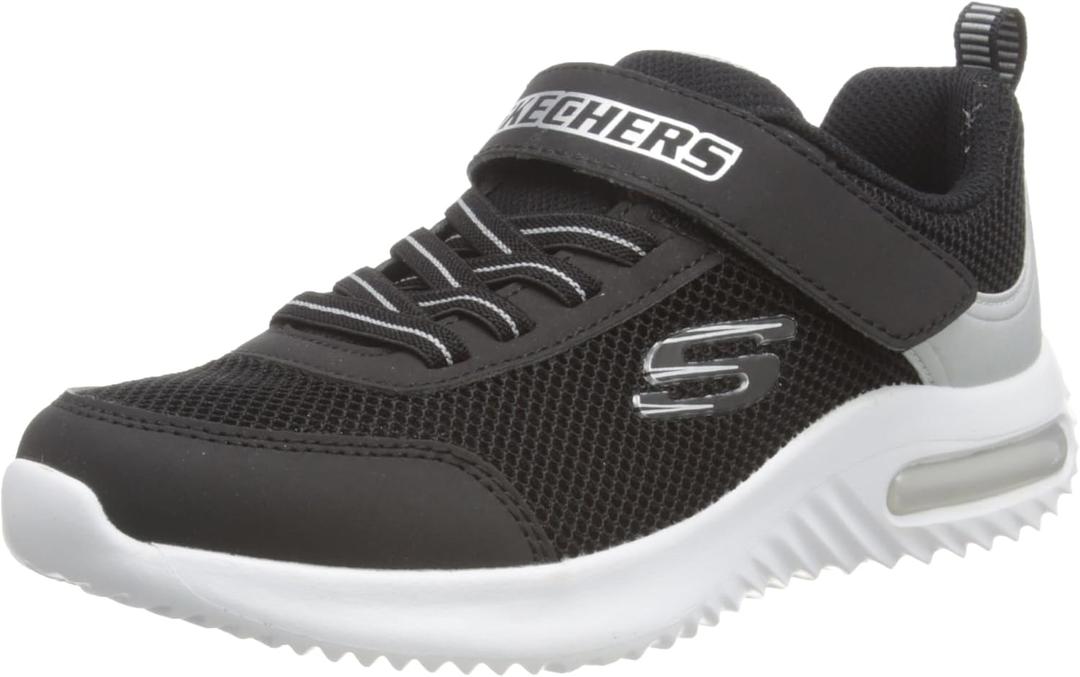 Skechers Unisex-Child Bounder-tech Sneaker (3.5 Big Kid, Black/Silver)