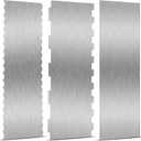 3 Pieces Stainless Steel Cake Scraper 10 Inch and 9 Inch Large Double Sided Patterned Edge Stripe Edge Smoother Scraper Cake Decorating Comb Pastry Cutter for Butter Mousse Cream Decoration