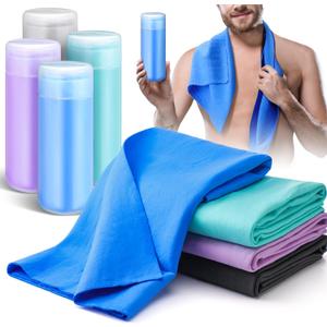 4 Pcs Swim Chamois Towel Shammy Sports Swimmers Towel for Diving Swimming Triathlons and Other Water Sports(26 x 17 Inch,Blue, Green, Dark Gray, Purple)