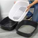 Generic Large Sifting Litter Box Scoop, Self Cleaning Litter Boxes for Cats, Reusable Scoop Free Cat Litter Trays, Easy to Clean with Non-Stick Coating