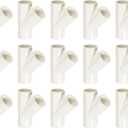 MECCANIXITY 10 Pcs PVC Fitting, 3 Way 45 Degree 1" 0.8" PVC Connectors PVC Elbow PVC Pipe Fittings PVC Coupling PVC Furniture Corner Connector for DIY Garden Support Structure, White