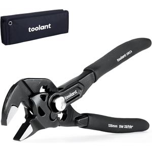 toolant 5-Inch Pocket Adjustable Plier Wrench, Zinc Phosphate CR-V Steel with Smooth Parallel Jaws and Pouch  Compact Portable Wrench for Plumbing, Nuts, Auto & Home Repairs