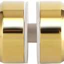 Alise Shower Glass Door Handle,Sliding Shower Doors Knob Round Back-to-Back Pull Hardware Replacement Parts,Solid SUS304 Stainless Steel Knobs,Gold Finish,L5000-G