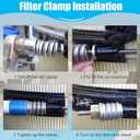 190003 Pool Filter Tension Control Clamp Kit Compatible with FNS Series, Clean & Clear Plus & Quad DE Series Swimming Pool and Spa Cartridge Filter