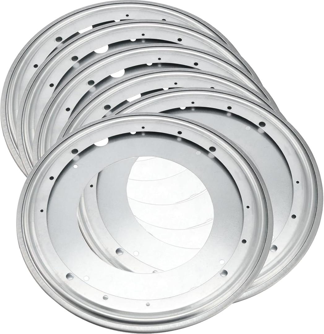 6 PCS 12 Inch Lazy Susan Hardware, 360 Degree Rotating Heavy Duty Turntable Ball Bearing Plate, Round Turntable Swivel Base for Rotating Table, Book Case, Serving Tray, 1000 Loading Capacity
