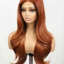 cuiud Auburn Lace Front Wigs for Women 13×4 HD Guleless Synthetic Wig Pre Plucked for Women Natural Lace Hairline Wigs for Beginner Ginner Copper Layered Hair 26inch