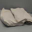 Pinch Pleated Blackout Curtain Panels with Full Blackout Liner Linen Blend Thermal Insulated Window Treatment Sets with Back Tab for Living Room Bedroom Drape with 9 Hooks, 40"x90"x2, Natural