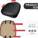 BEITK 1 Pack Leather Front Car Seat Cover Bottom Car Seat, Anti-Slip and Full Wrap Driver Car Seat Protectors, Luxury Waterproof Bottom Auto Seat Cushion Pad Mat for Most Vehicles(Black)