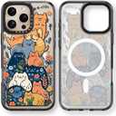 Rosarnnah Magnetic for iPhone 16 Pro Max Magsafe Case Cute - Durable Shockproof 6.6 ft Drop Impact Phone Case - Black Funny Cats Party Design for iPhone 16 Pro Max 6.9"