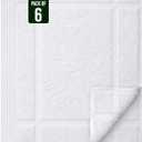 Pearl Linens Pack of 6 100% Cotton Bath Mat Towels,18x25 inches, Soft & Absorbent Floor Towels for Bathroom, Not Bathroom Rugs, After Shower Mat, 781 GSM, Machine Washable, Airbnb Essentials, White