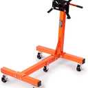 VEVOR Engine Stand, 3/4 Ton (1500 LBS) Capacity Engine Motor Stand, with 360-Degree Rotating Head, Heavy-Duty Steel Engine Lift Stand with 5-Casters, 4 Adjustable Arms, Orange