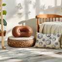 3 x Fall Pumpkins Throw Pillow Covers 18x18 with Maple Leaves Farmhouse Autumn Harvest Thanksgiving Decorative Lumbar Pillowcases Seasonal Decor Cushion Covers 2Pack for Sofa/Couch/Porch (Blue)