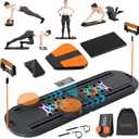 Pilates Board, Pilates Reformer Set, Portable and Foldable Pilates Board for Home Workout, Multifunctional Pilates Board for Women, Pilates Reformer Machine for Home Exercise, Black Orange